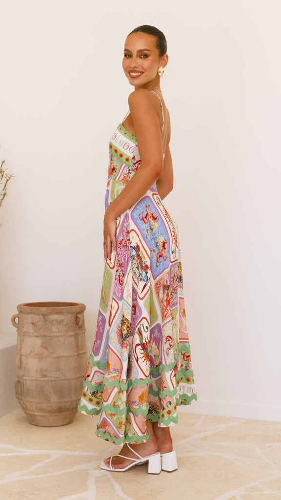 Olicia Maxi Dress - Aztec Print - Billy J