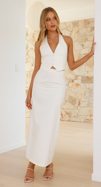Ostia Maxi Skirt - White