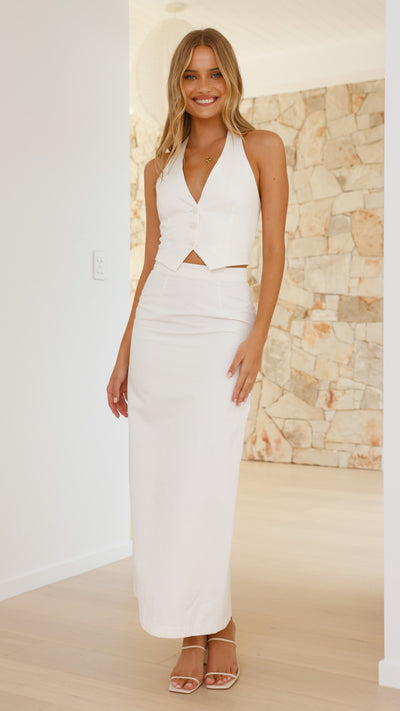 Load image into Gallery viewer, Ostia Maxi Skirt - White - Billy J
