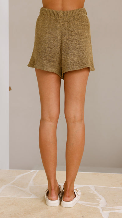 Load image into Gallery viewer, Summer Knit Top and Shorts Set - Khaki - Billy J
