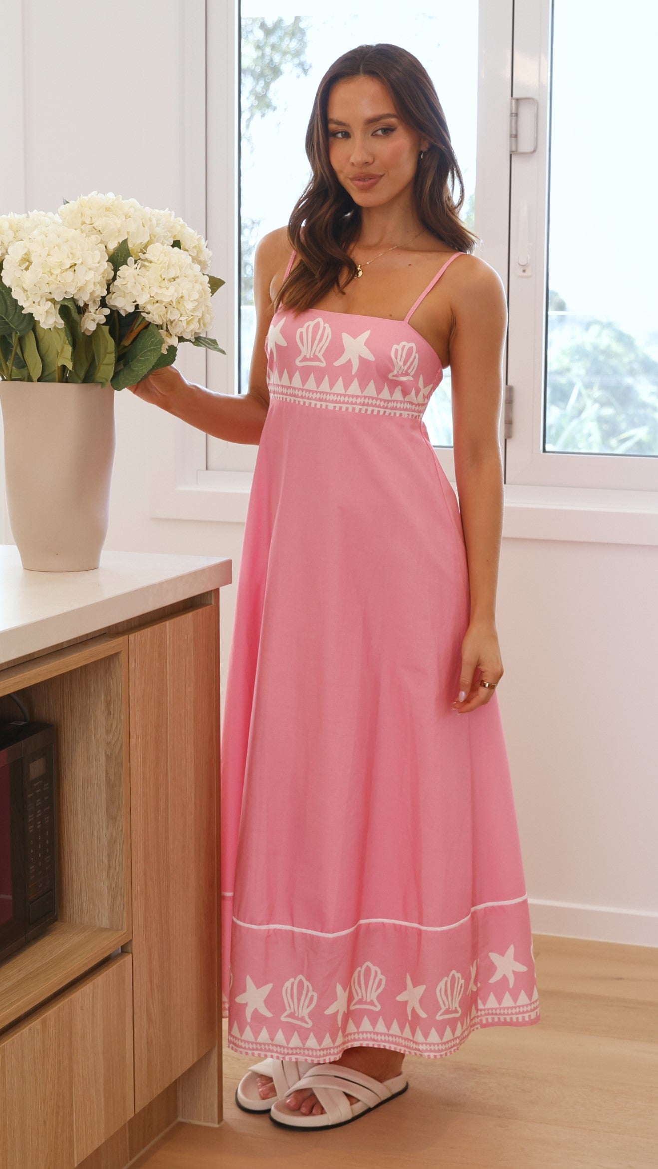 Edalene Maxi Dress - Pink Shell Collection - Billy J