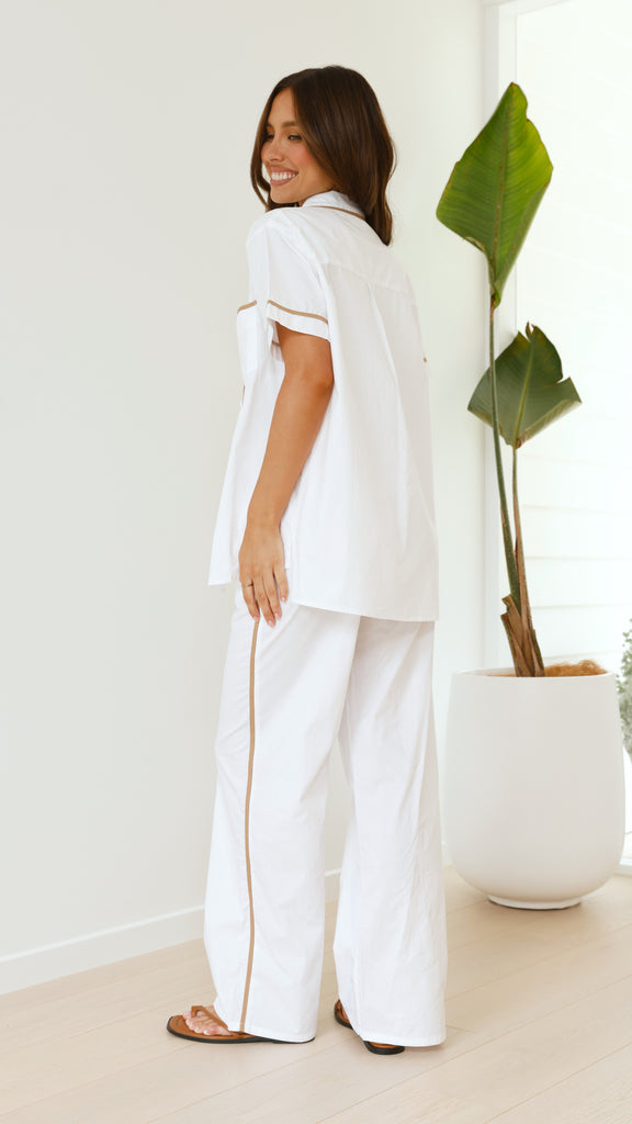 Riley Shirt - White/Beige