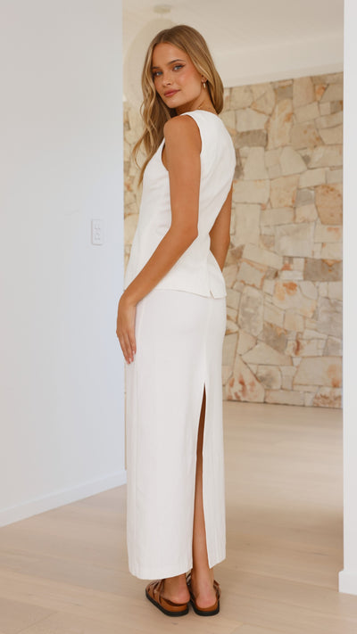 Load image into Gallery viewer, Ostia Maxi Skirt - White - Billy J
