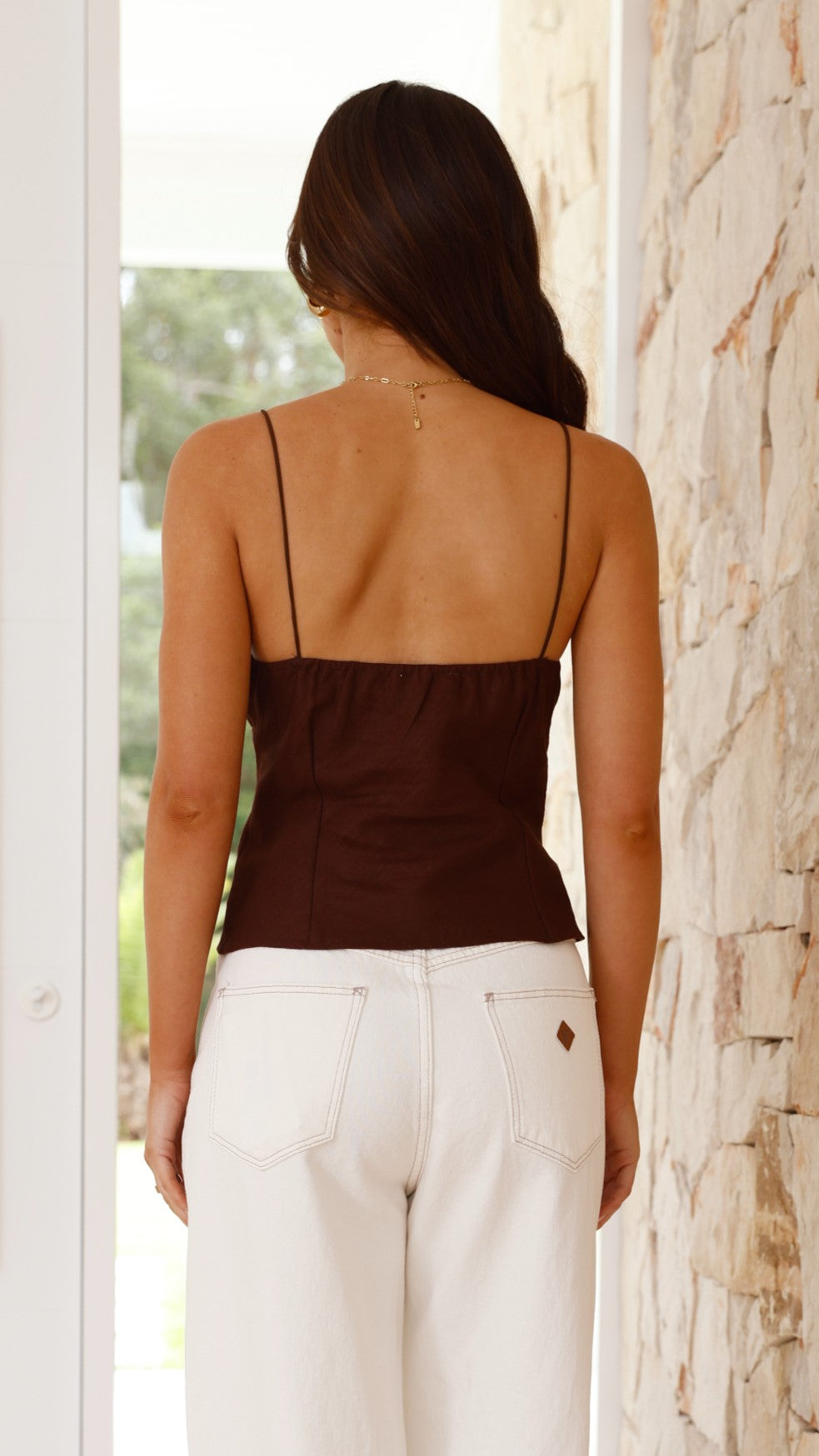 Haizlee Linen Top - Chocolate - Billy J
