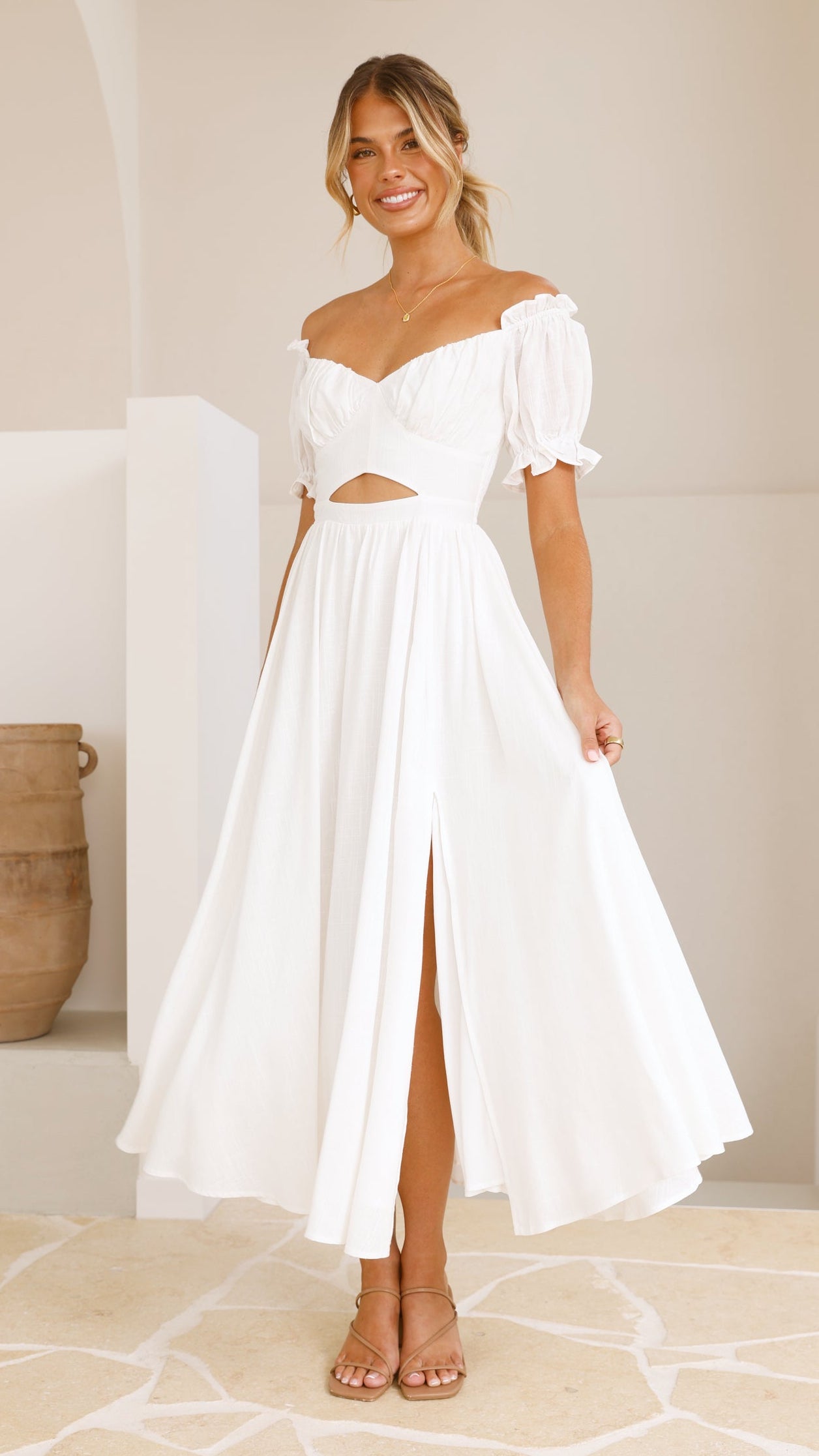 Hulu Maxi Dress - White - Billy J