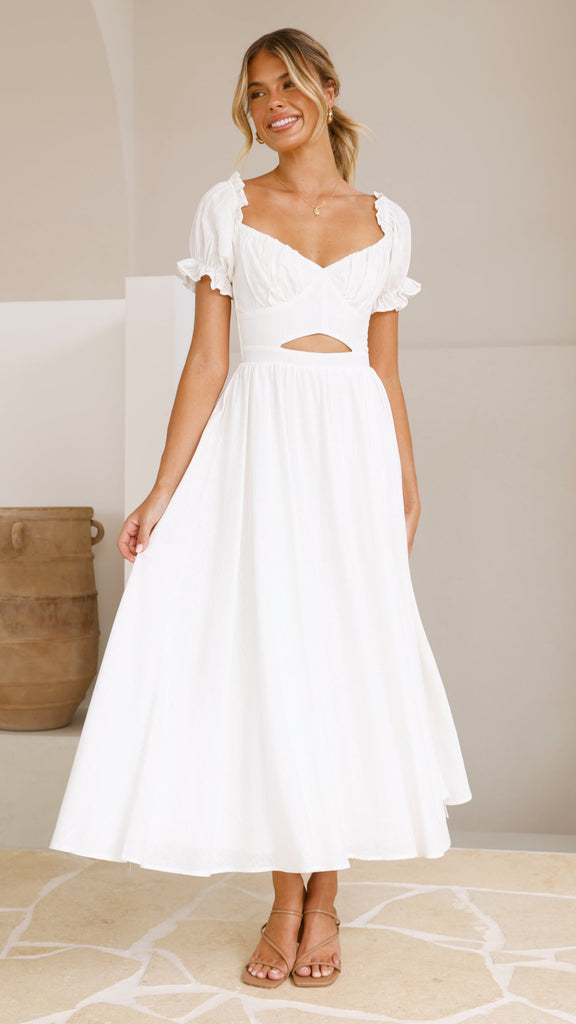 Hulu Maxi Dress - White - Billy J