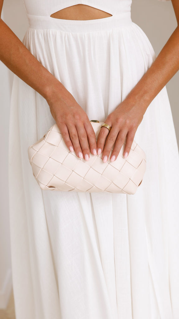 Vasanti Woven Clutch - Beige - Billy J