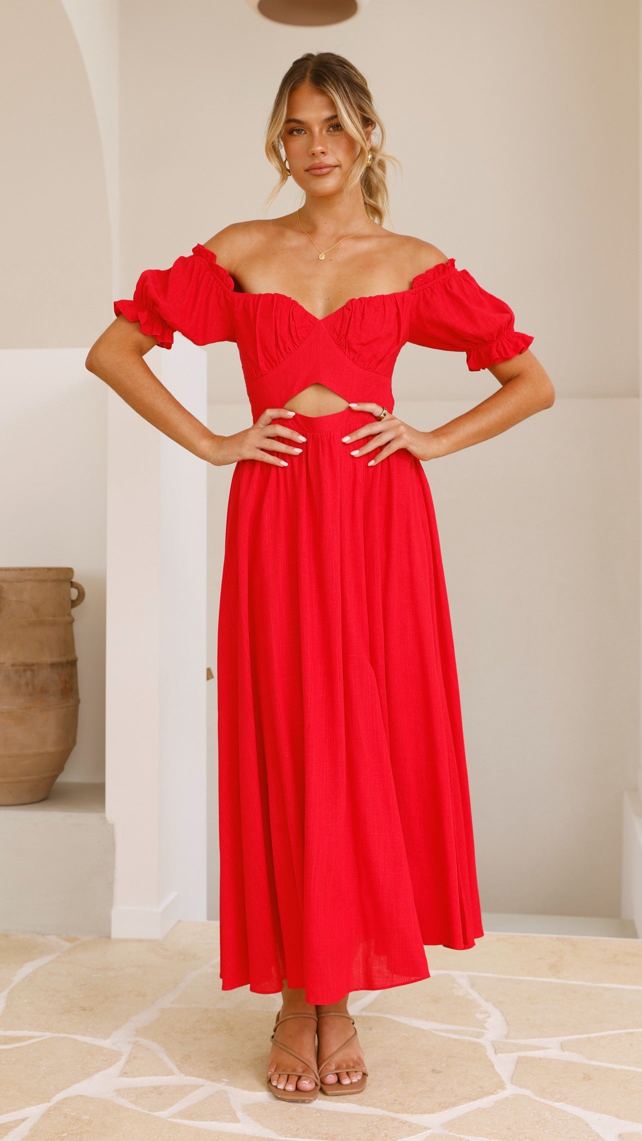 Hulu Maxi Dress - Red - Billy J