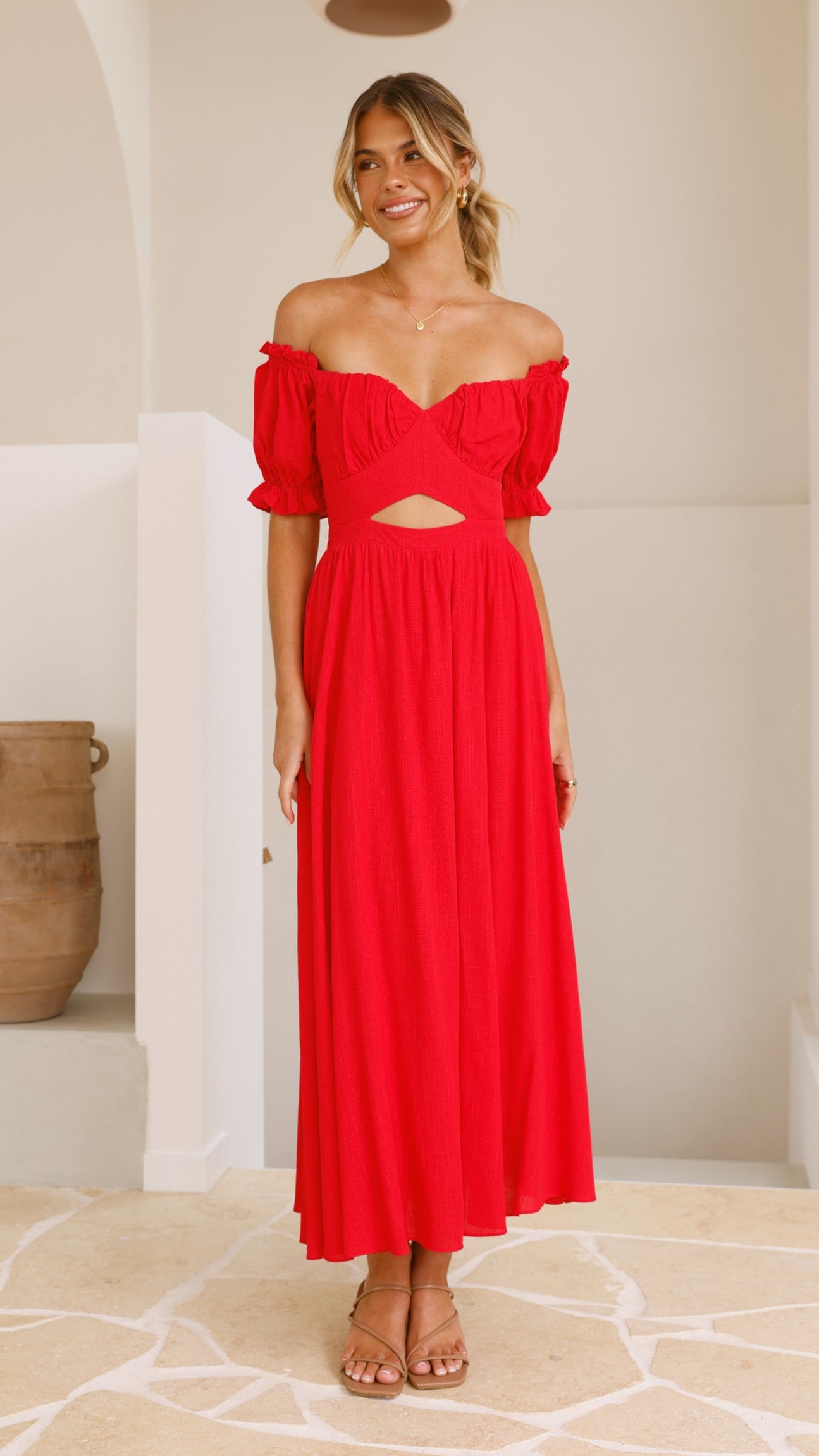 Hulu Maxi Dress - Red - Billy J