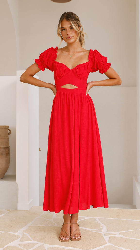 Hulu Maxi Dress - Red - Billy J