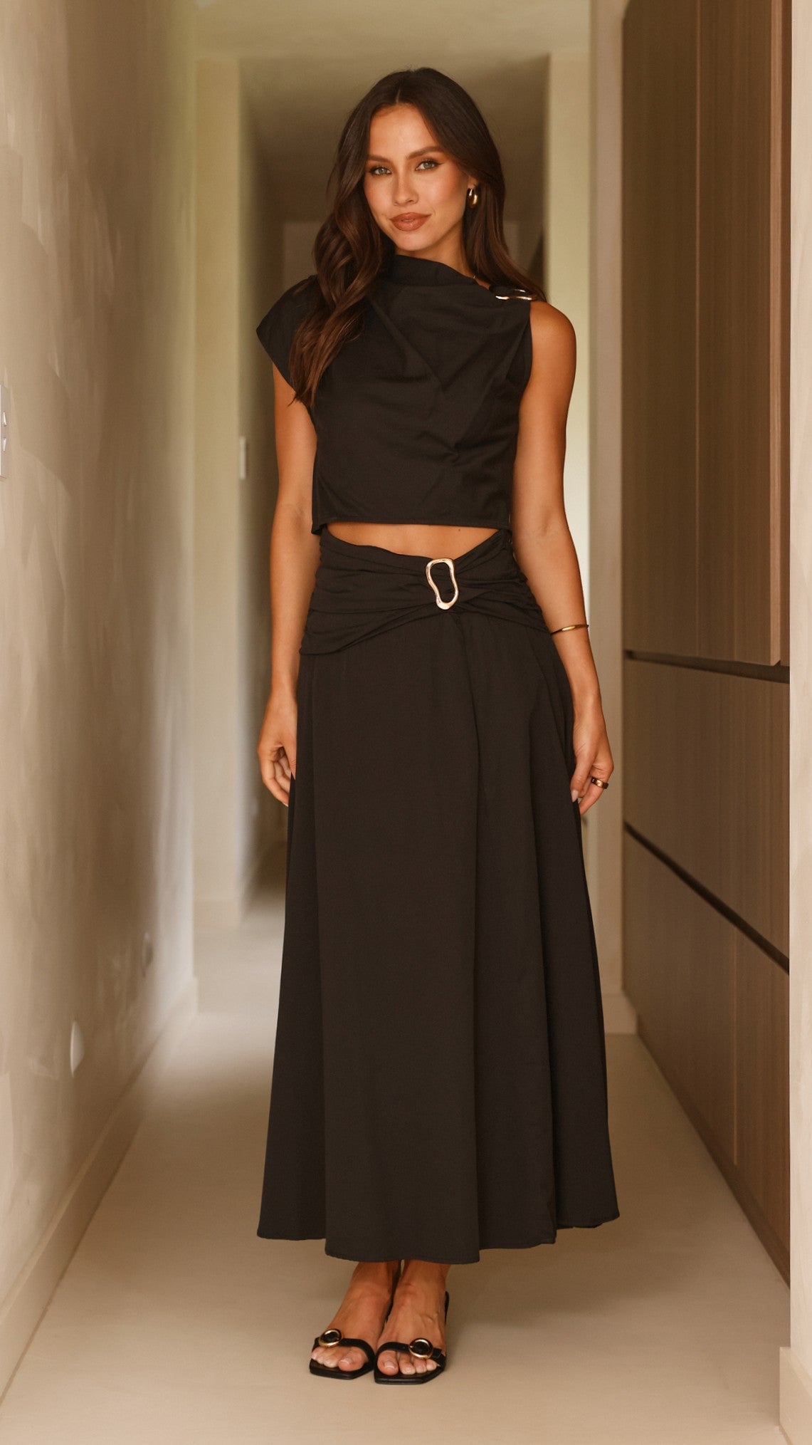 Delphine Maxi Skirt - Black - Billy J