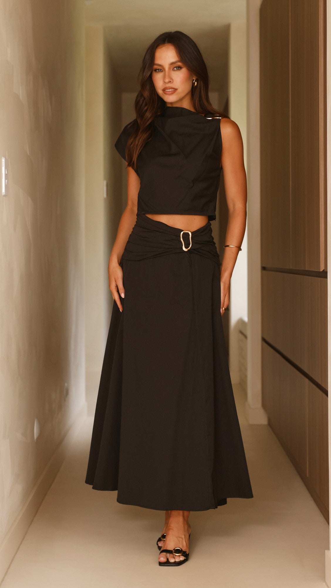 Delphine Maxi Skirt - Black - Billy J