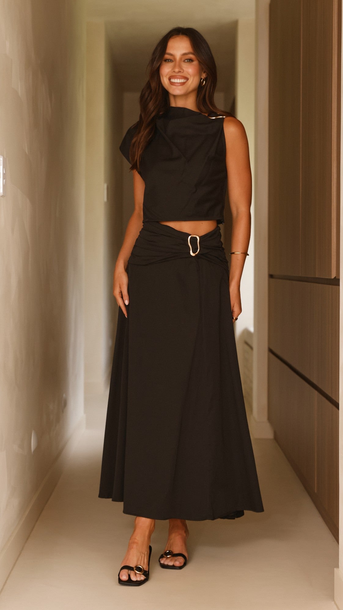 Delphine Maxi Skirt - Black - Billy J