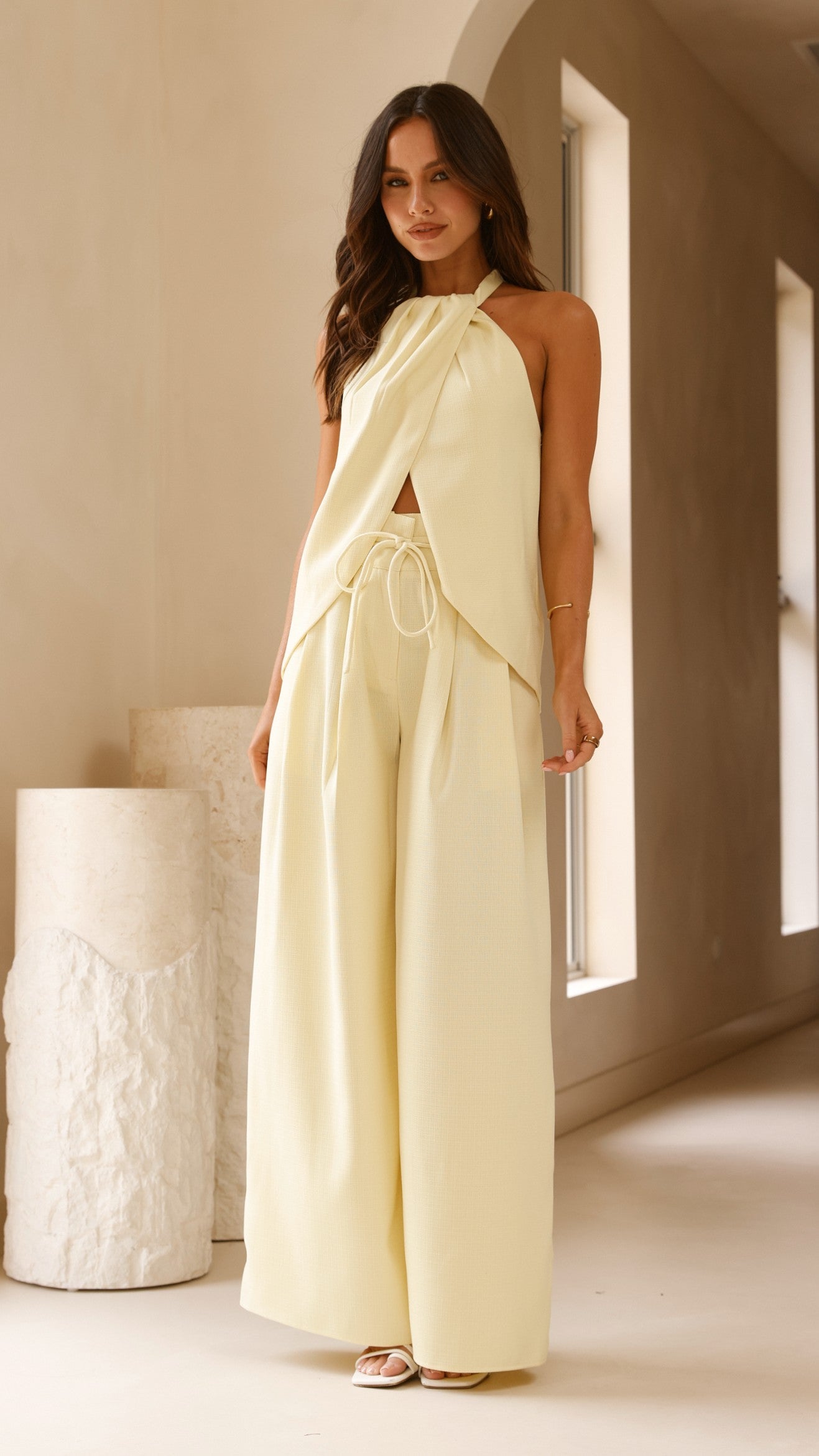 Melinda High Waist Pants - Soft Yellow - Billy J