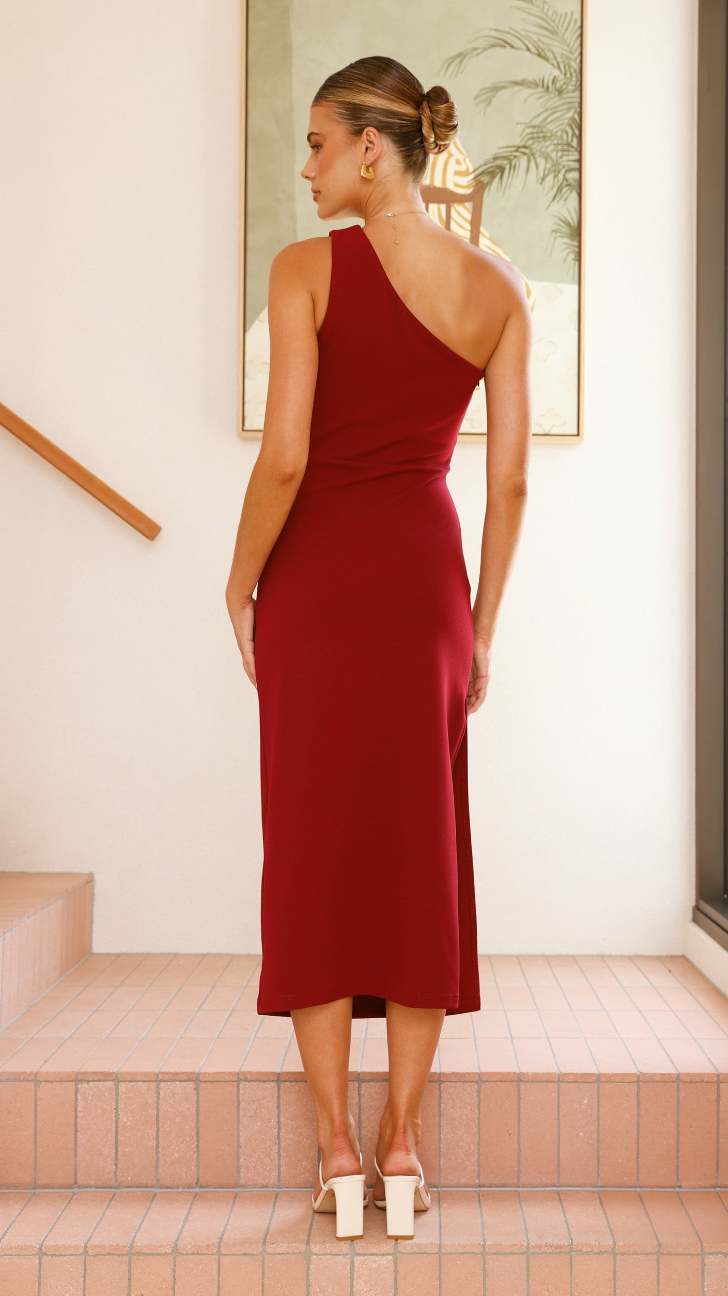 Alaina Midi Dress - Wine - Billy J