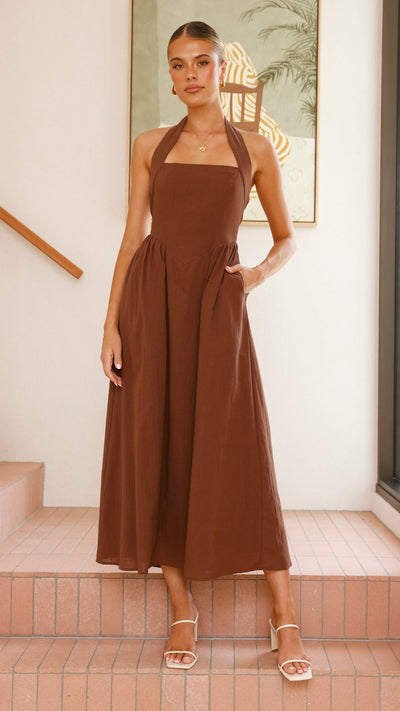 Load image into Gallery viewer, Caden Maxi Dress - Chocolate - Billy J
