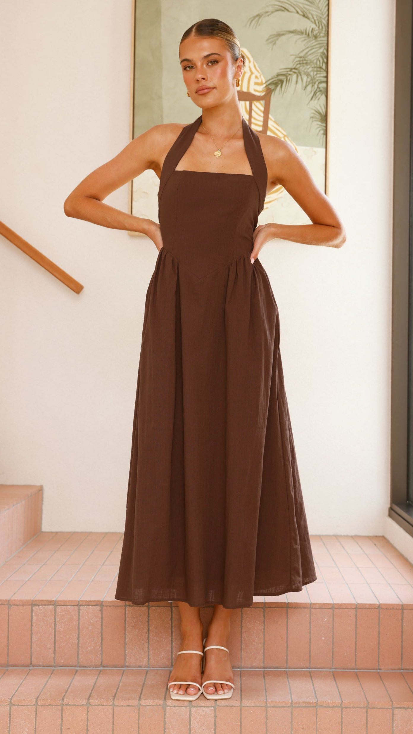 Caden Maxi Dress - Chocolate - Billy J
