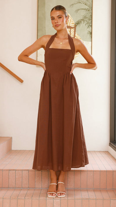 Load image into Gallery viewer, Caden Maxi Dress - Chocolate - Billy J
