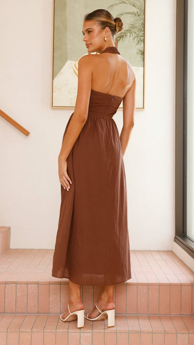 Load image into Gallery viewer, Caden Maxi Dress - Chocolate - Billy J
