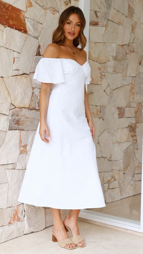Jalissa Midi Dress - White