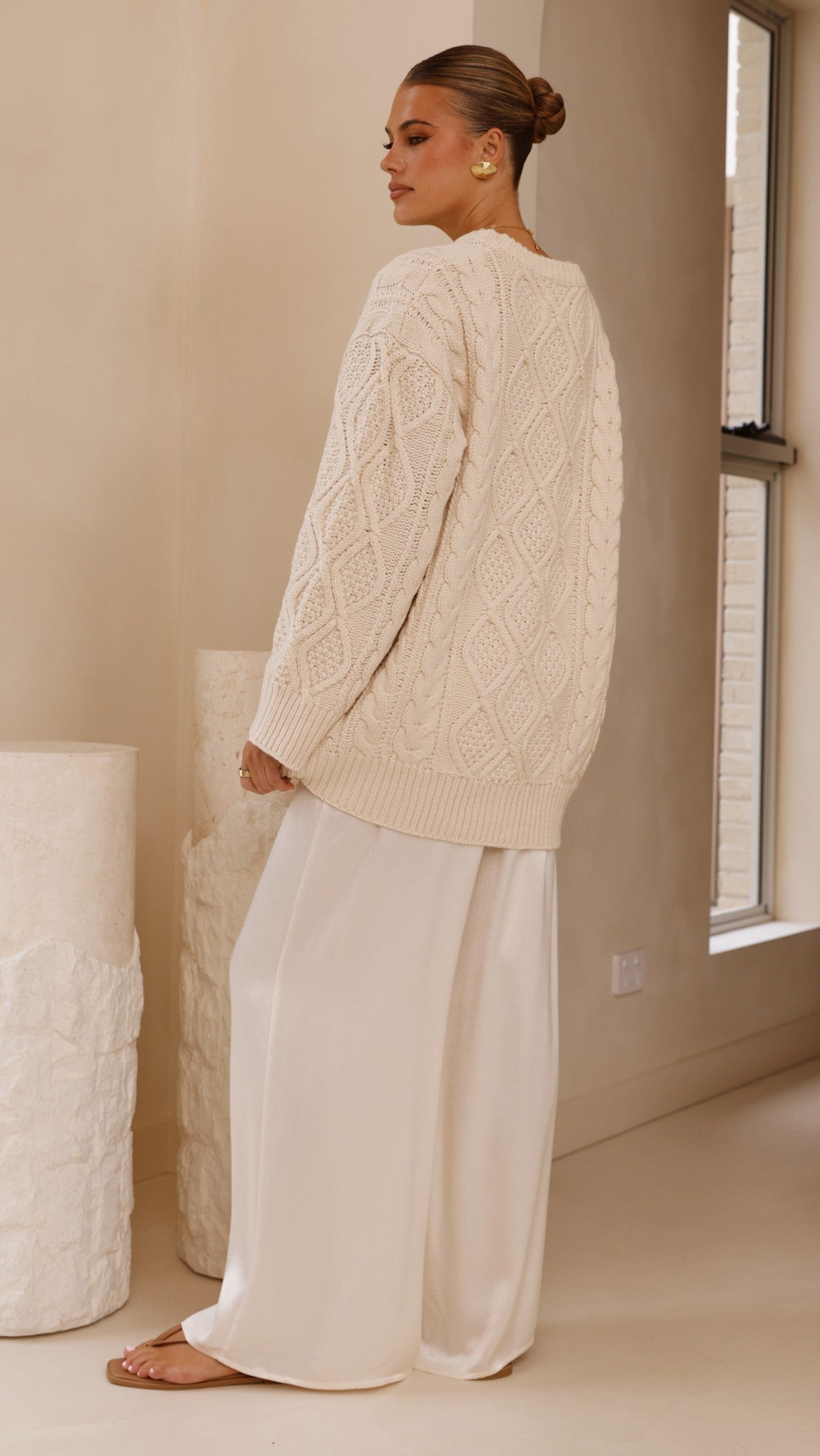 Luna Knit Sweater - Cream - Billy J