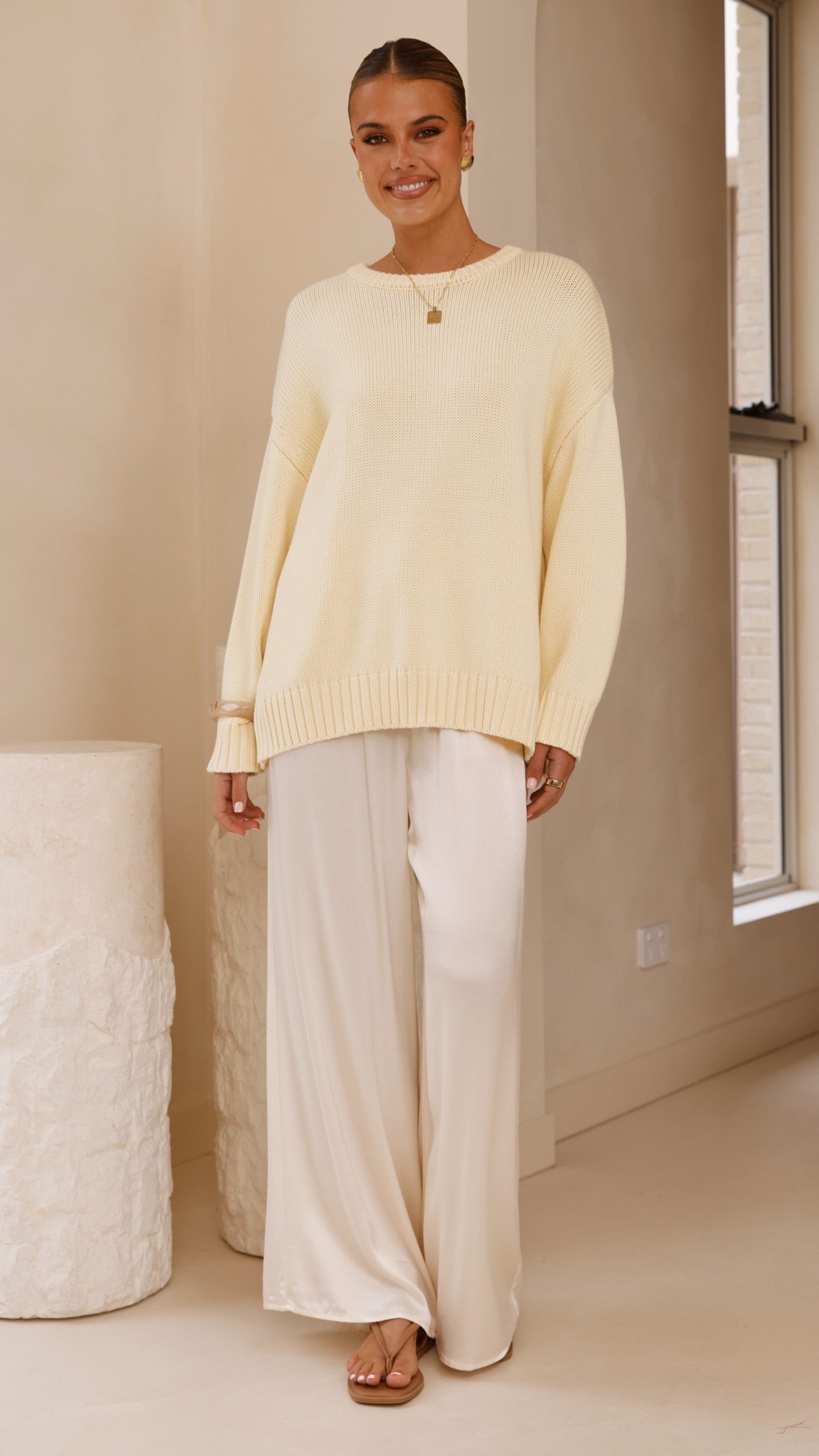 Dara Knitted Sweater - Butter Yellow - Billy J