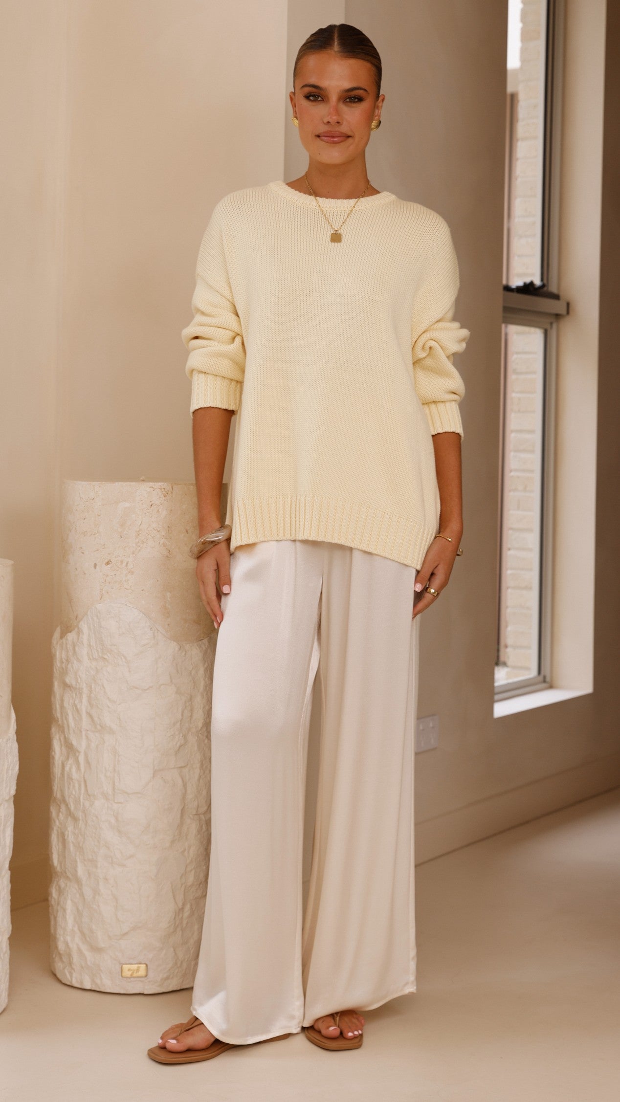 Dara Knitted Sweater - Butter Yellow - Billy J