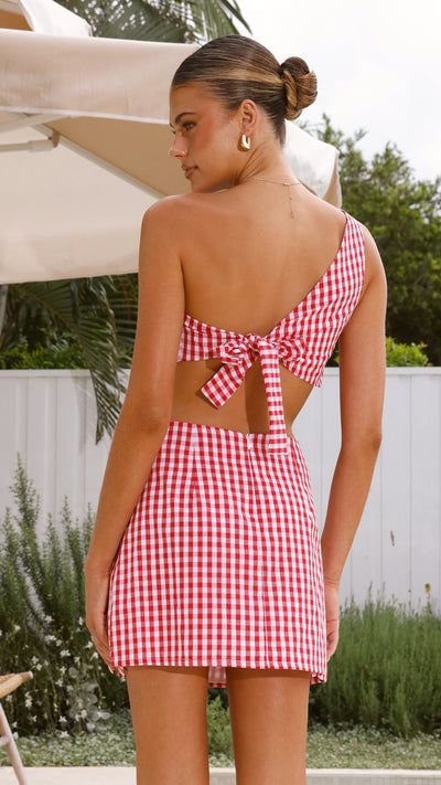 Load image into Gallery viewer, Jalena One Shoulder Top - Picnic Red - Billy J
