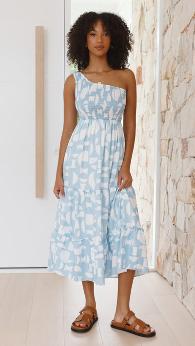 Load image into Gallery viewer, Jolina Midi Dress - Blue Alicante - Billy J
