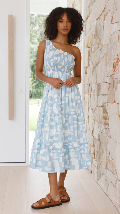 Load image into Gallery viewer, Jolina Midi Dress - Blue Alicante - Billy J
