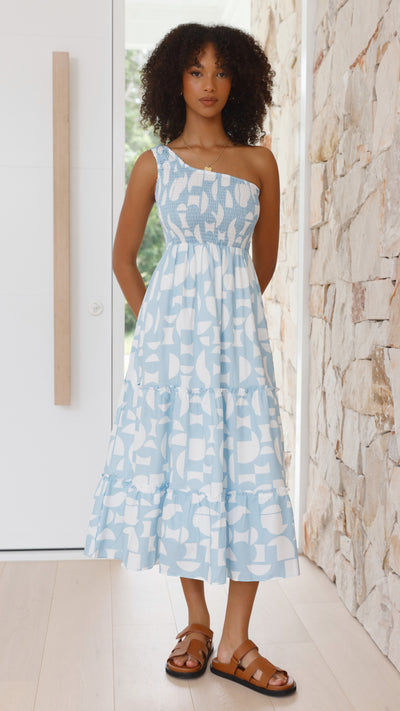 Load image into Gallery viewer, Jolina Midi Dress - Blue Alicante - Billy J
