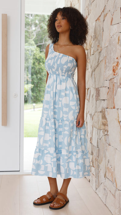 Load image into Gallery viewer, Jolina Midi Dress - Blue Alicante - Billy J
