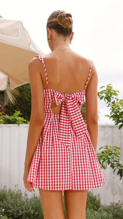 Load image into Gallery viewer, Jailene Mini Dress - Picnic Red - Billy J
