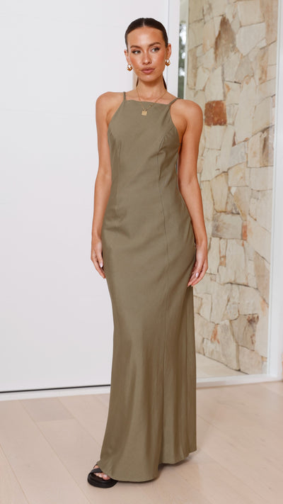 Load image into Gallery viewer, Sunset Maxi Dress - Olive - Billy J
