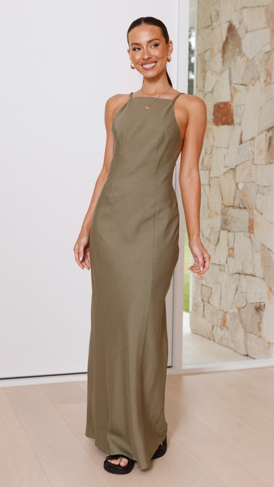 Load image into Gallery viewer, Sunset Maxi Dress - Olive - Billy J
