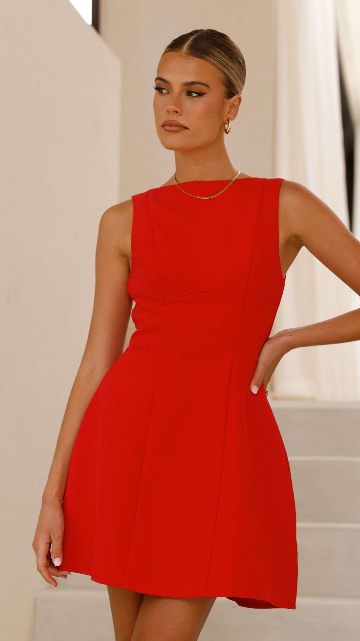 Rafiki Mini Dress - Red - Billy J