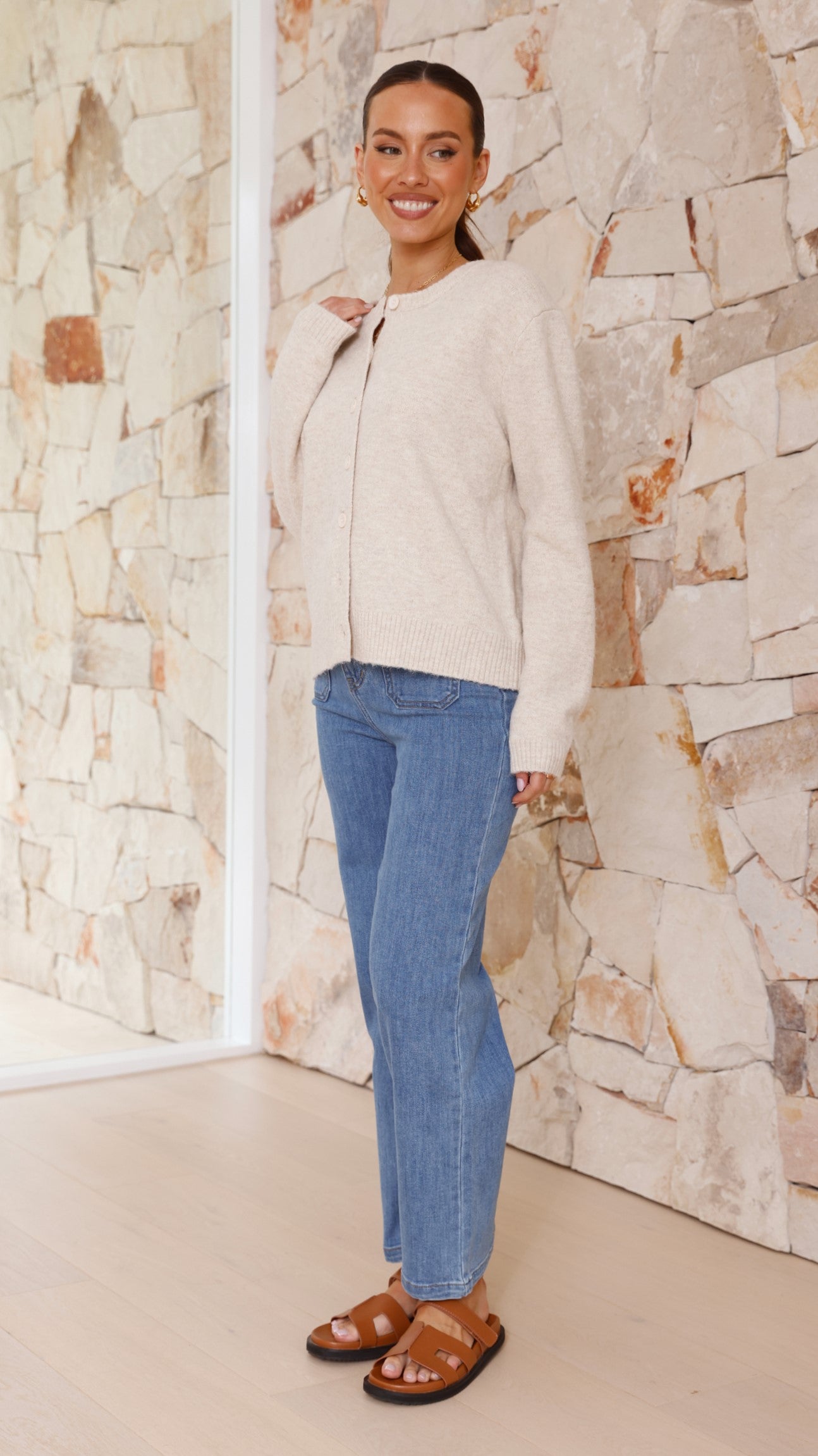 Carinna Knit Jumper - Beige - Billy J