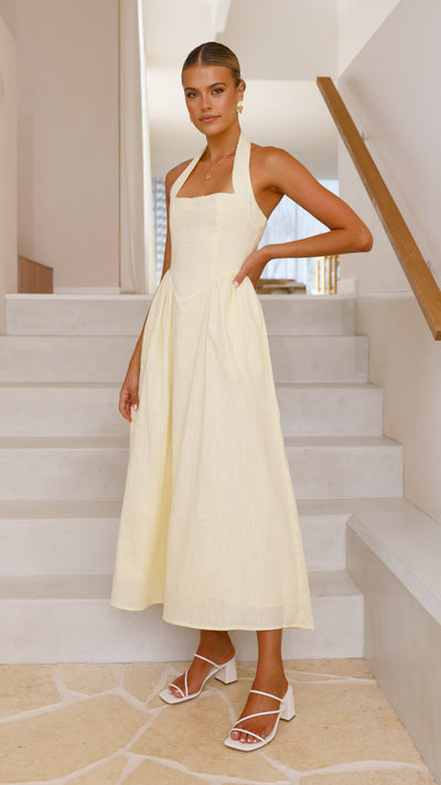 Load image into Gallery viewer, Caden Maxi Dress - Lemon - Billy J
