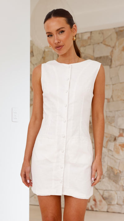 Load image into Gallery viewer, Celine Mini Dress - White
