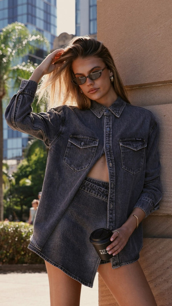 Rollas Classic Denim Shirt - Black Stone - Billy J