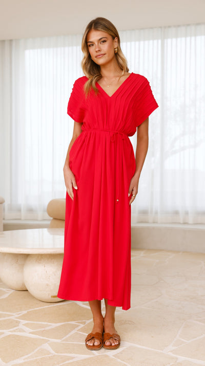 Load image into Gallery viewer, Velia Maxi Dress - Red - Billy J
