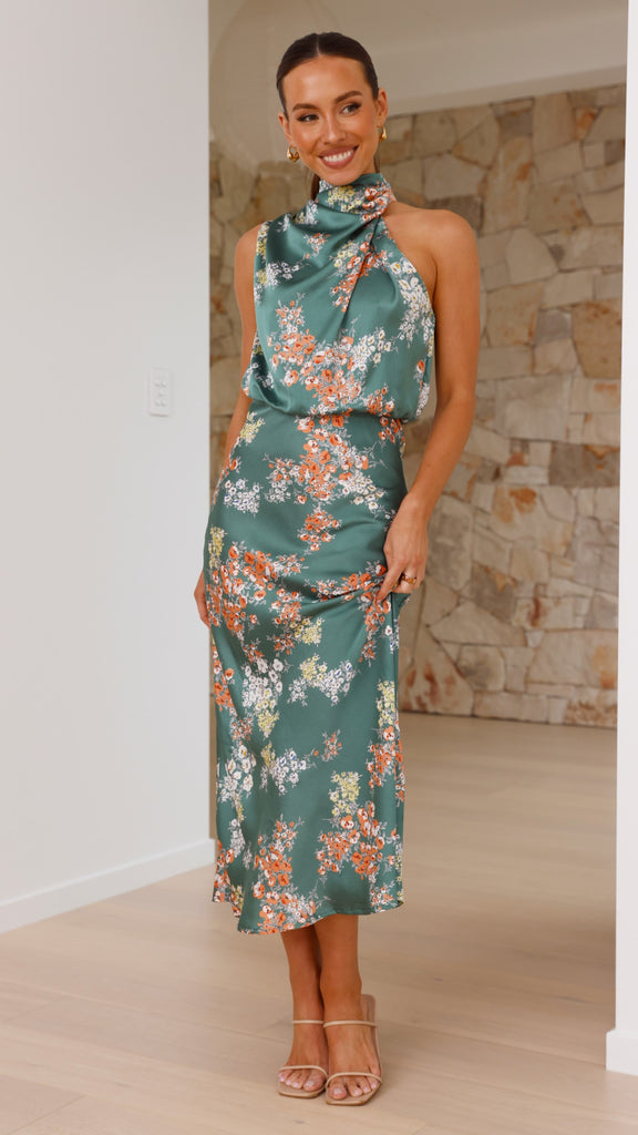 Esther Maxi Dress - Green Floral