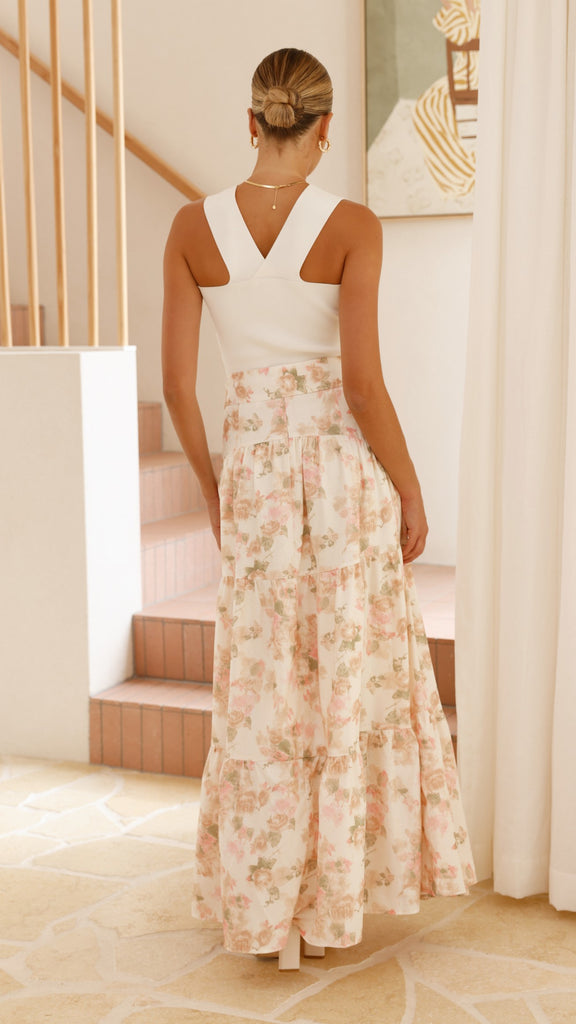 Bahari Maxi Skirt - Blossom Print - Billy J