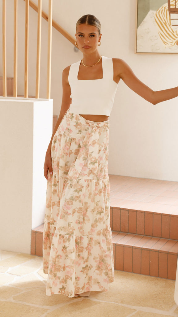 Bahari Maxi Skirt - Blossom Print - Billy J