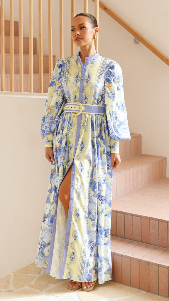 Kalliope Maxi Dress - Blue/Yellow - Billy J