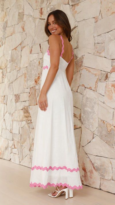 Load image into Gallery viewer, Daleyza Maxi Dress - White / Pink
