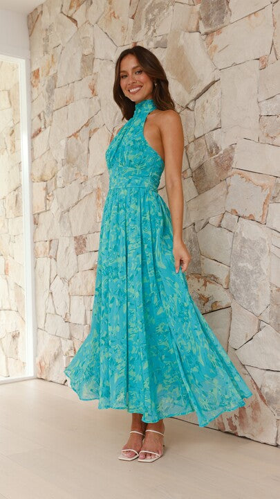 Zahava Maxi Dress - Green Floral
