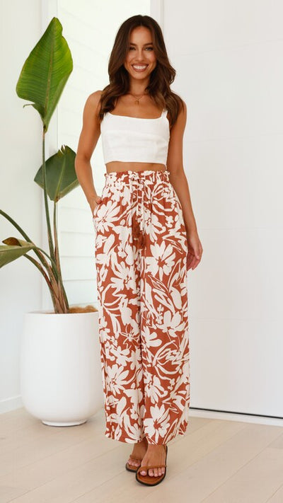 Load image into Gallery viewer, Daiso Pants - Tan/White
