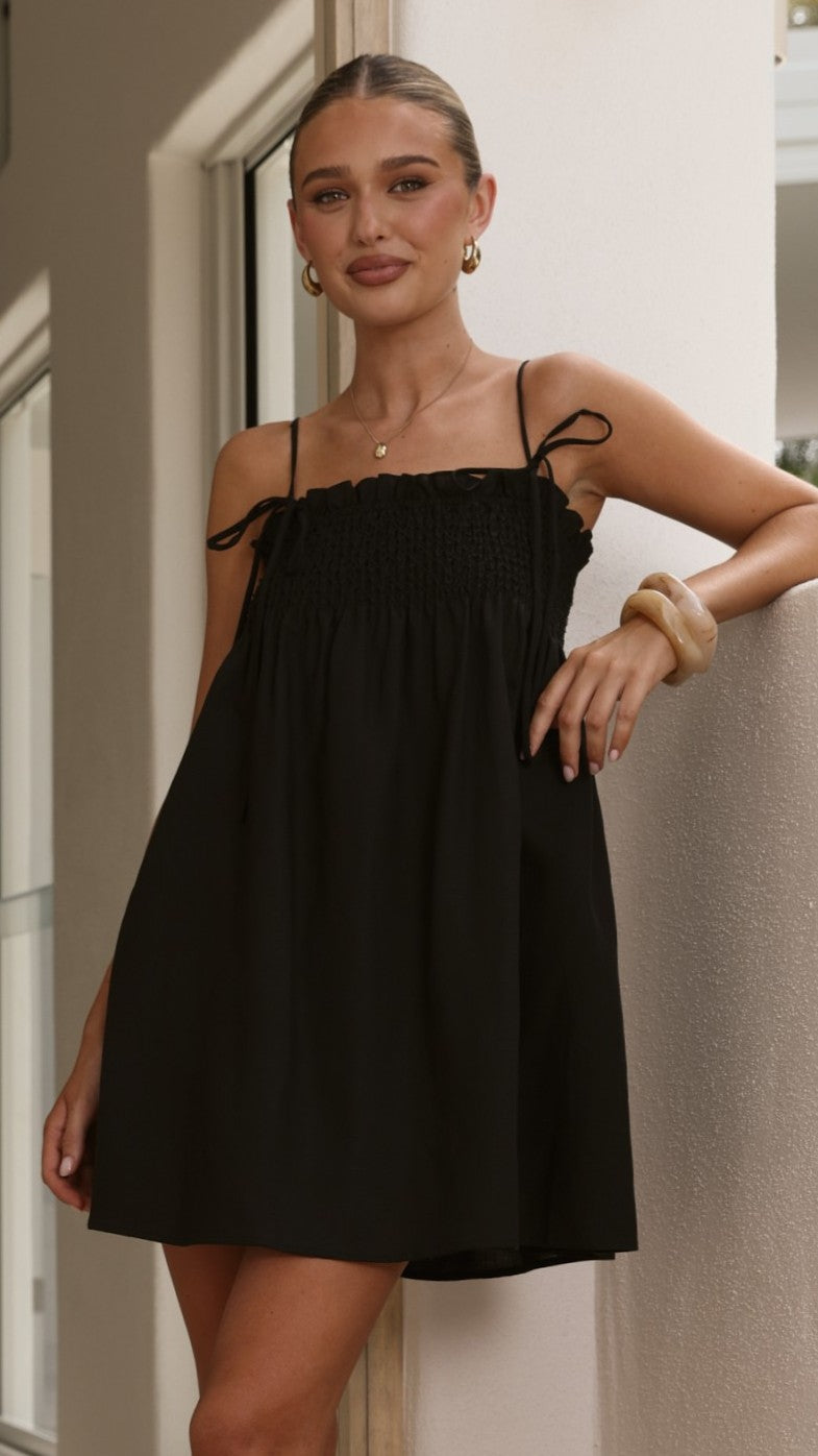 Wyomie Mini Dress - Black - Billy J