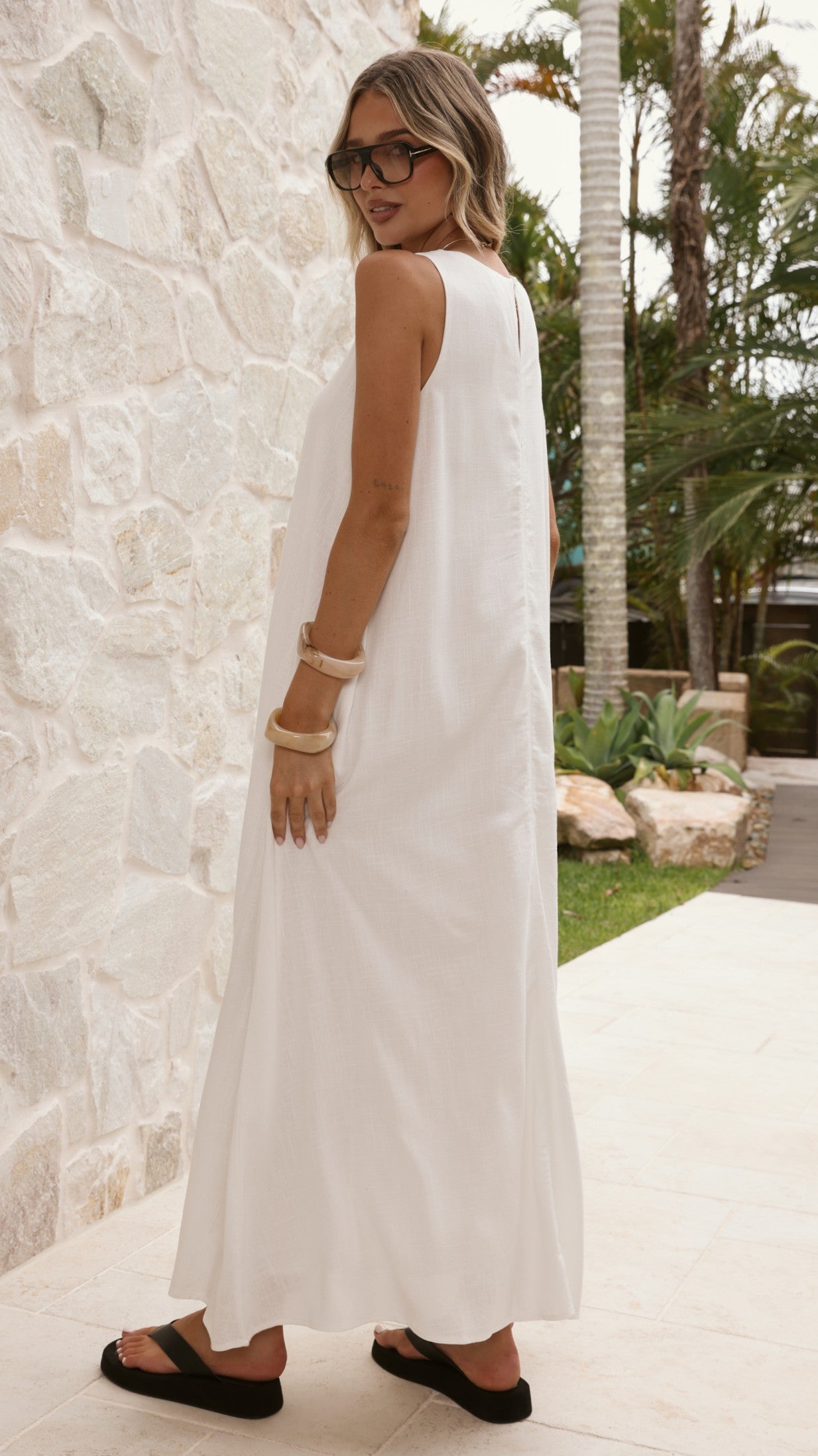 Mylah Maxi Dress - White - Billy J